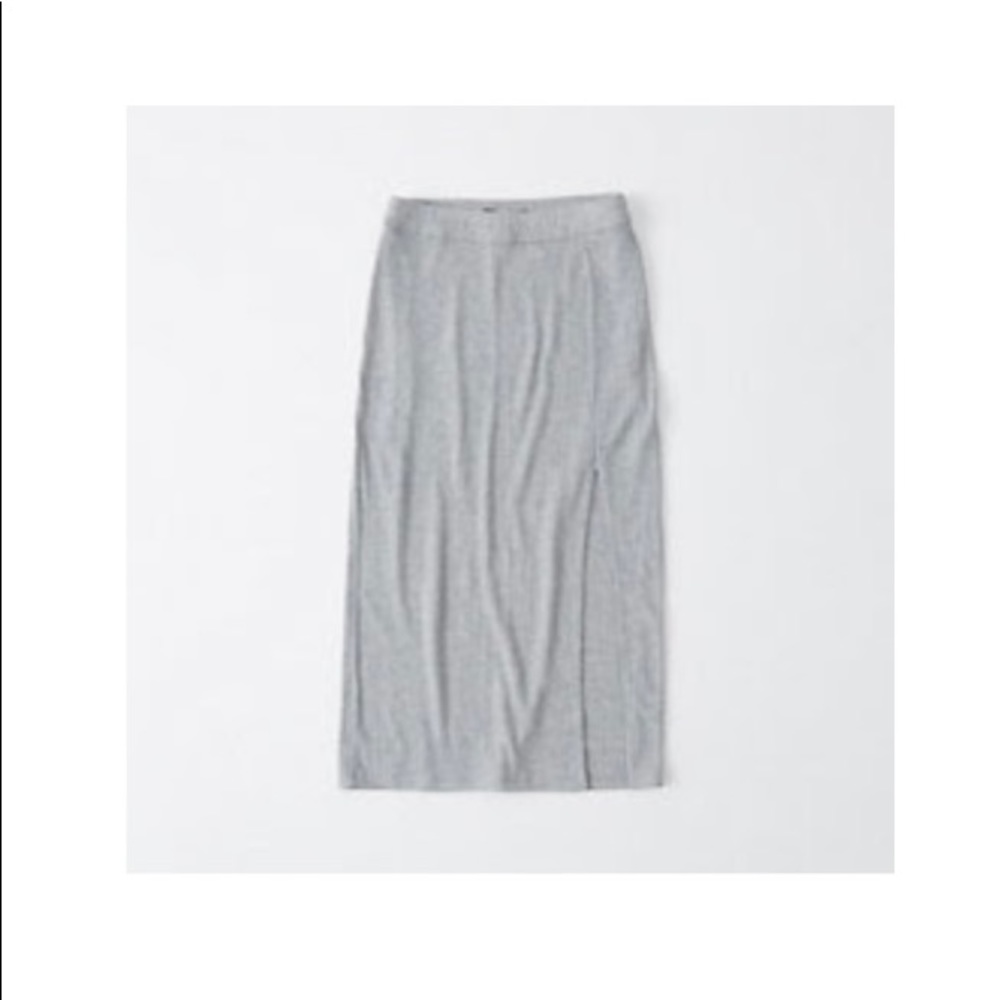 Abercrombie gray side-slit knit midi skirt XXSP